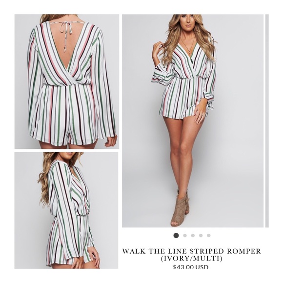 Nanamacs Walk The Line Striped Romper - Picture 6 of 8
